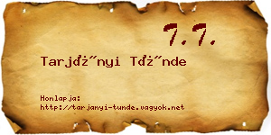 Tarjányi Tünde névjegykártya