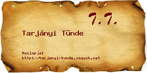 Tarjányi Tünde névjegykártya