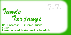tunde tarjanyi business card